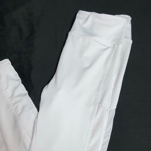 White Leggings - Women's M - High-Waisted - Stretchy - Yoga